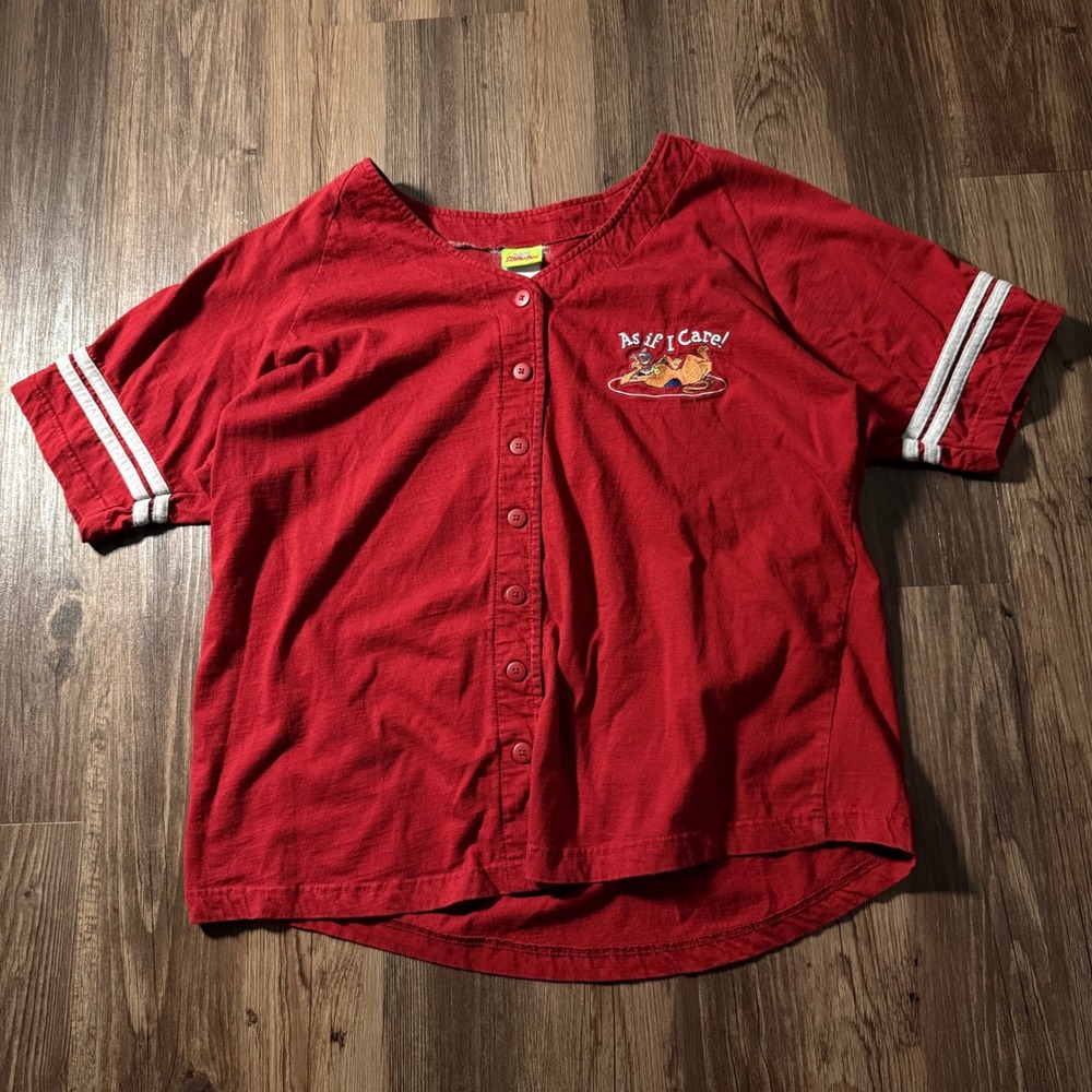 vtg Cartoon Network Scooby Doo "As if I Care" Baseball Jersey Shirt‎ Top Women's